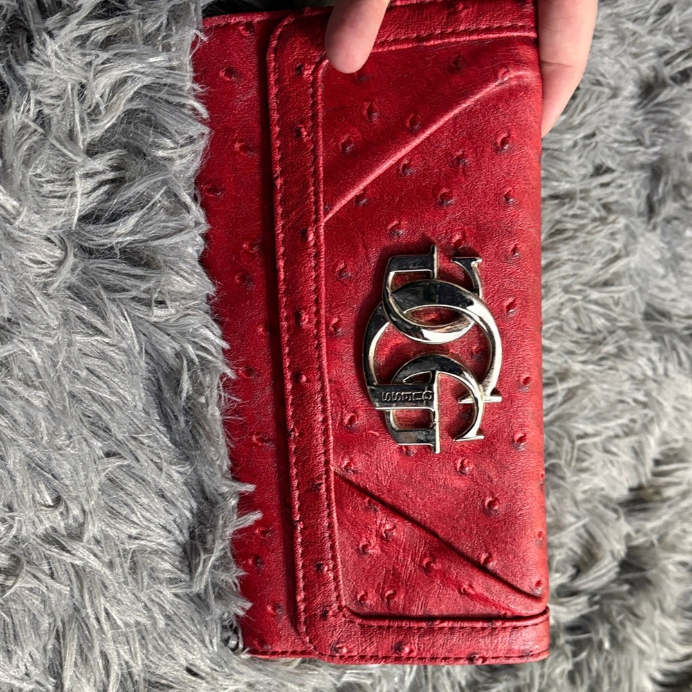 Guess Red Wallet with Silver Logo